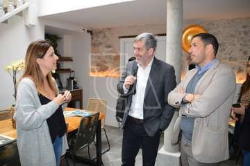 El senador nacionalista Fernando Clavijo durante la visita a Telde (Foto TA)